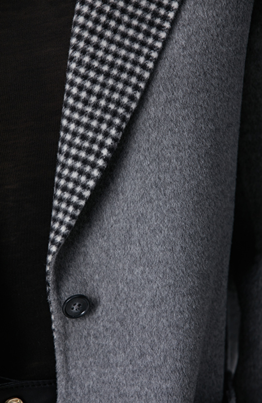 Limited Gri Melanj Yün Karışımlı Çift Taraflı Ceket