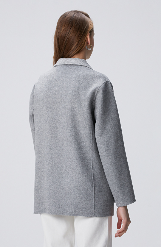 Limited Açık Gri Yün Karışımlı Çift Taraflı Ceket