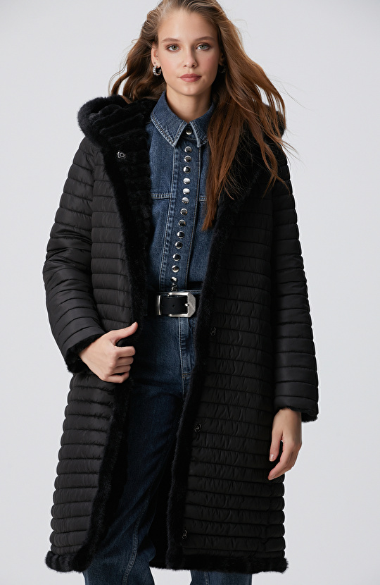 Siyah Çift Taraflı Kaban