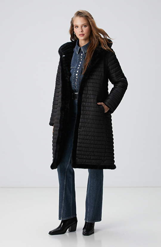 Siyah Çift Taraflı Kaban