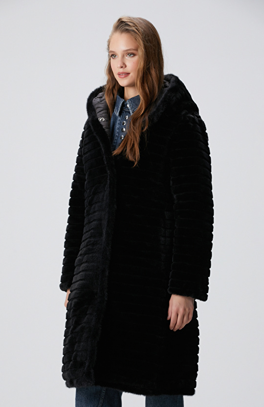 Siyah Çift Taraflı Kaban