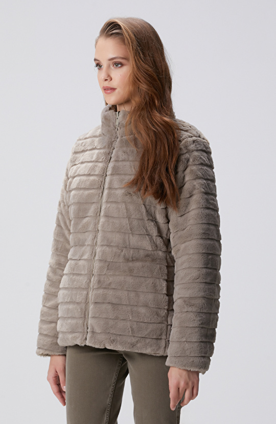 Vizon Çift Taraflı Kapüşonlu Mont