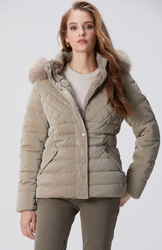 Vizon Çift Taraflı Kapüşonlu Mont