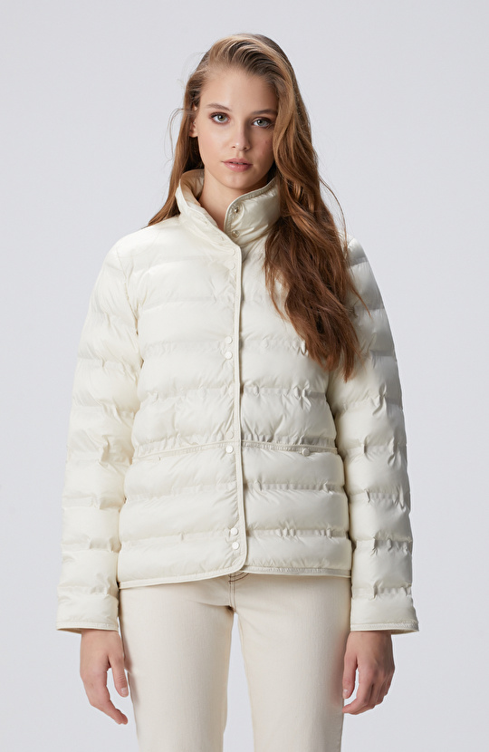 Kırık Beyaz Puffer Mont