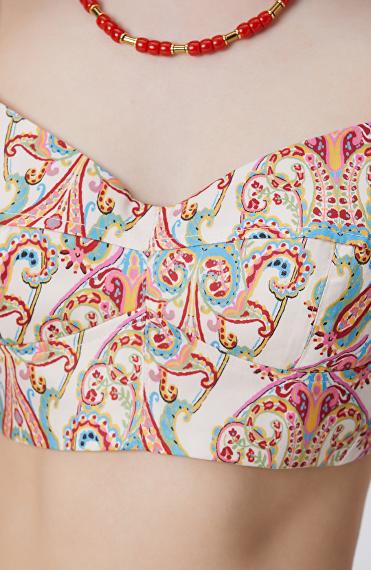 Renkli Desenli Büstiyer