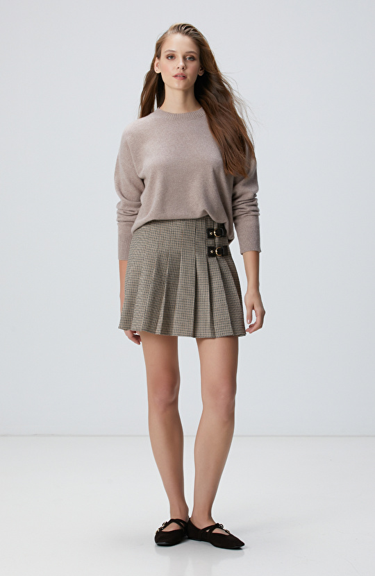 Limited Bej Melanj Kaşmir Triko Kazak