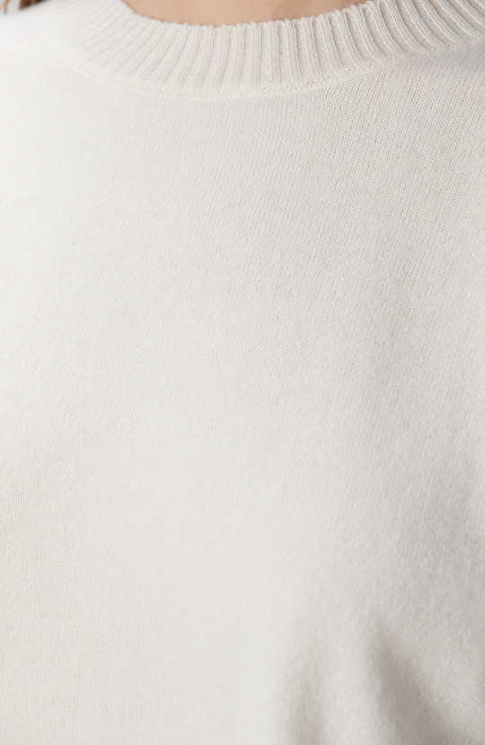 Limited Kırık Beyaz Kaşmir Triko Kazak