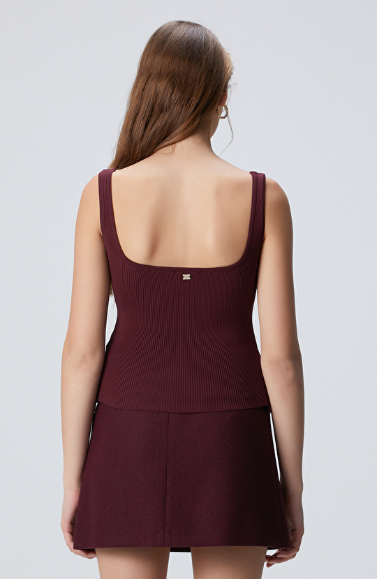Bordo Askılı Triko Atlet
