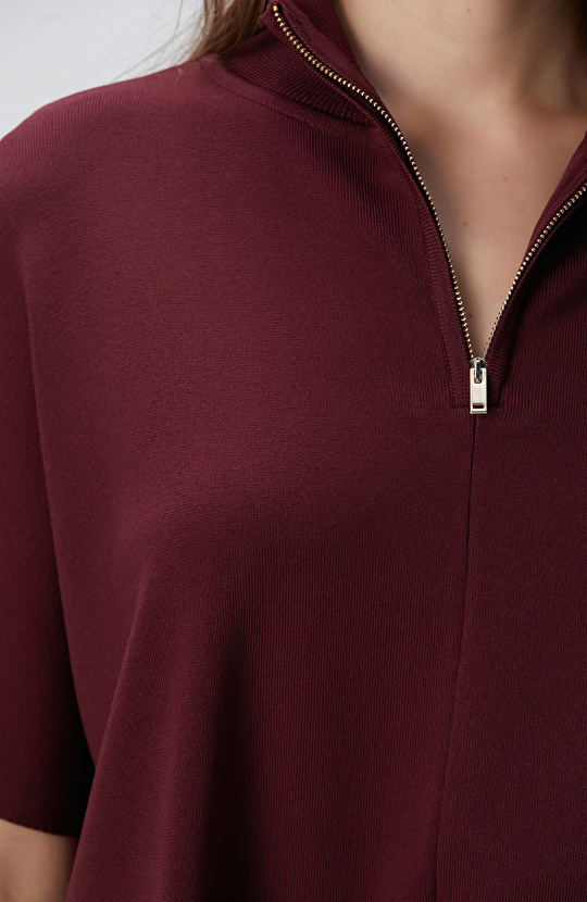 Vişne Dökümlü Basic Triko Kazak