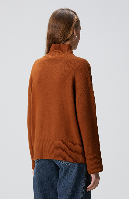 Camel Yün Karışımlı Triko Kazak