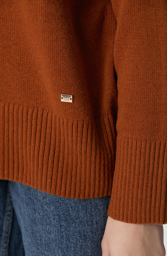 Camel Yün Karışımlı Triko Kazak