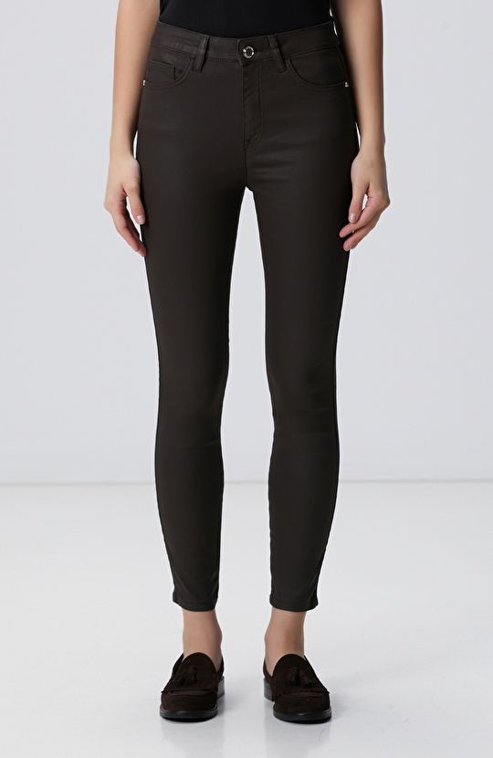 Koyu Kahverengi Denim Pantolon