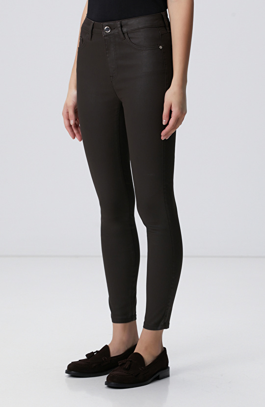 Koyu Kahverengi Denim Pantolon