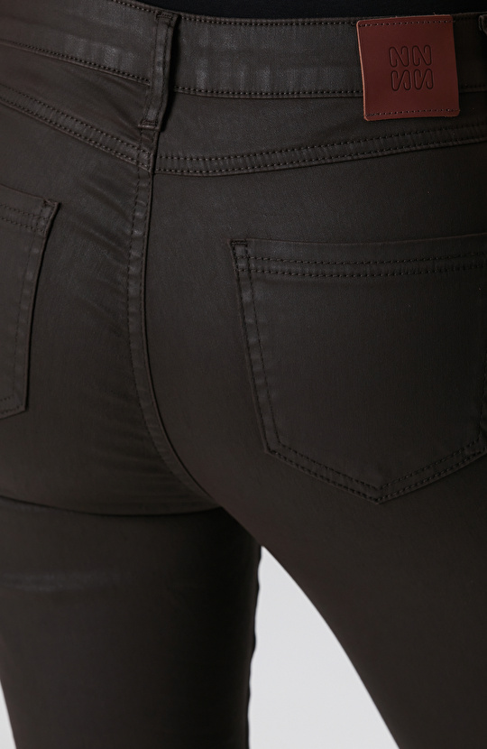 Koyu Kahverengi Denim Pantolon