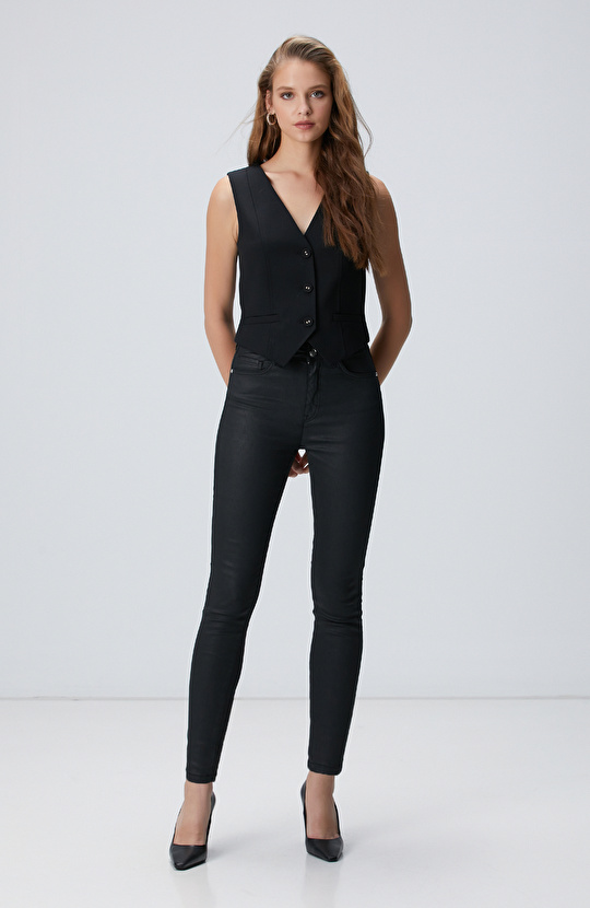 Siyah Denim Kadın Pantolon