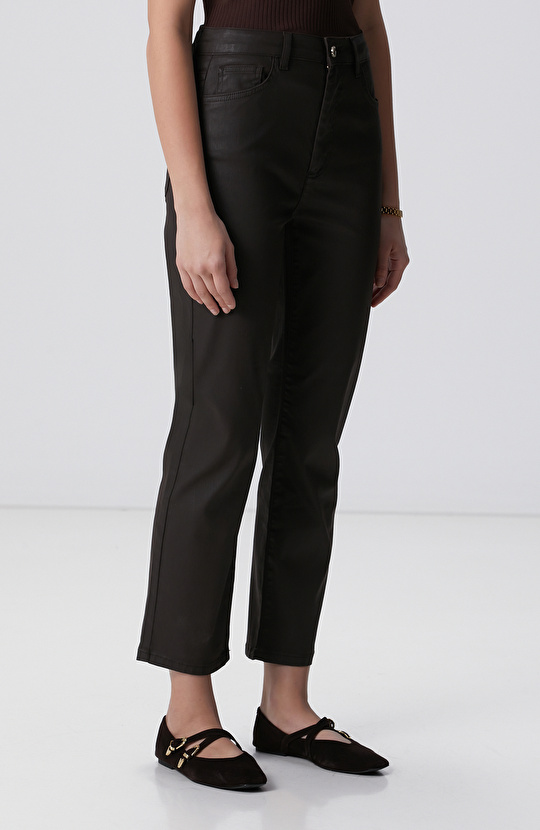 Koyu Kahverengi Denim Pantolon