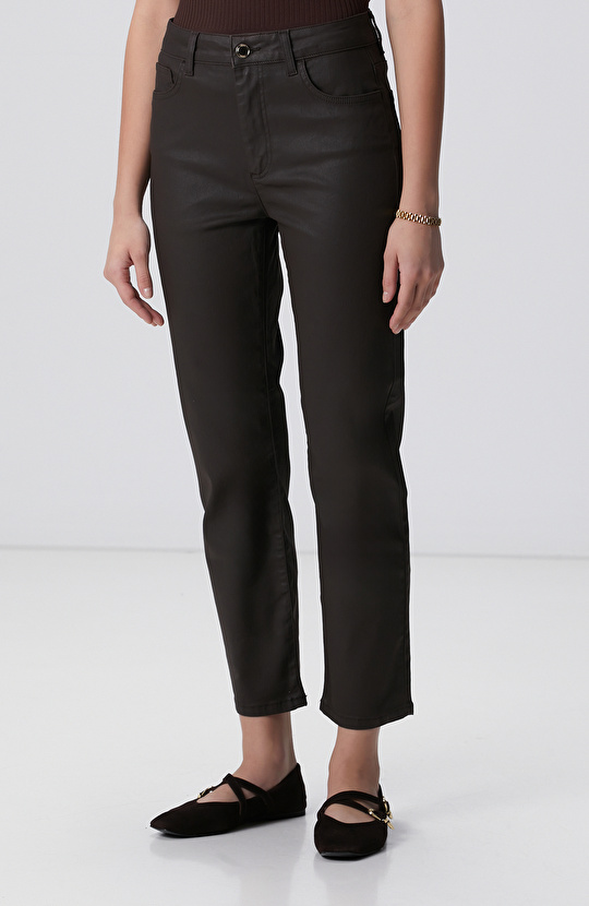 Koyu Kahverengi Denim Pantolon