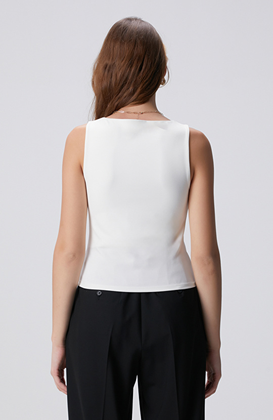 Kırık Beyaz Örme Atlet