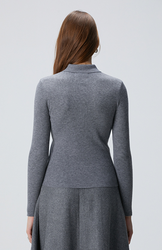 Gri Kadın Melanj Kazak