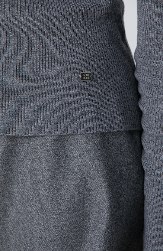 Gri Kadın Melanj Kazak