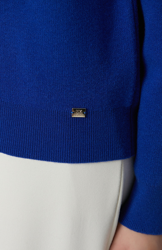 Mavi Yün Karışımlı Triko Kazak