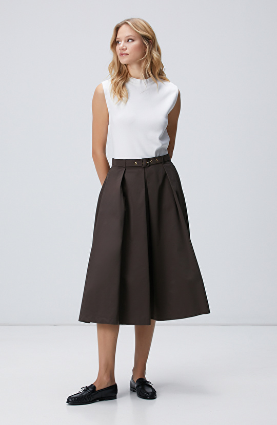 Kırık Beyaz Kolsuz Basic Triko Kazak