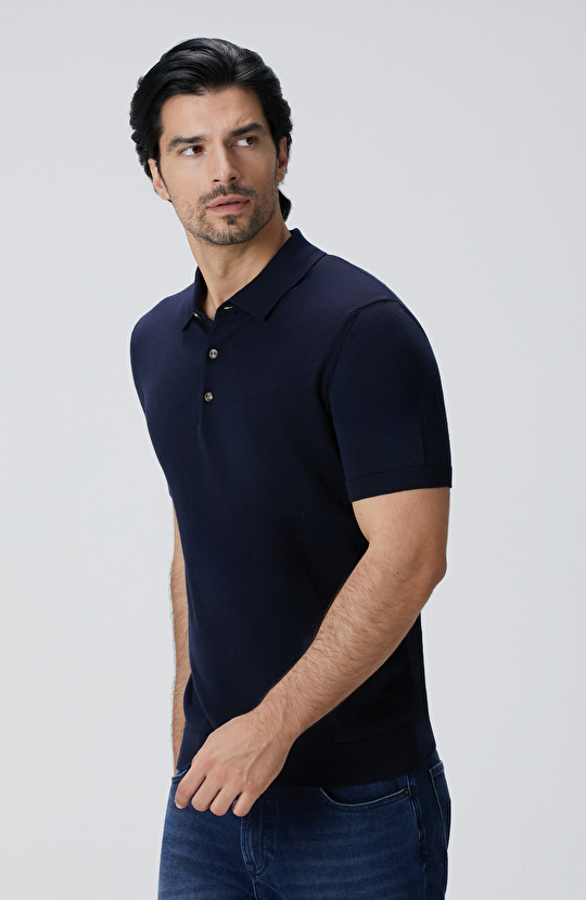 Lacivert Basic Triko Kazak