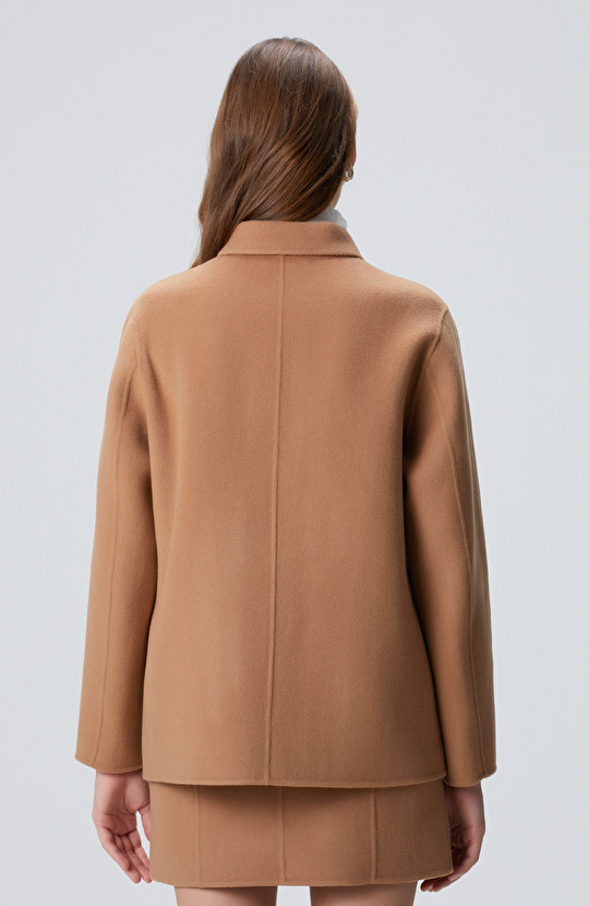 Limited Camel Yün Karışımlı Astarsız Ceket