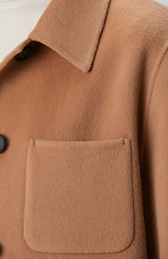 Limited Camel Yün Karışımlı Astarsız Ceket