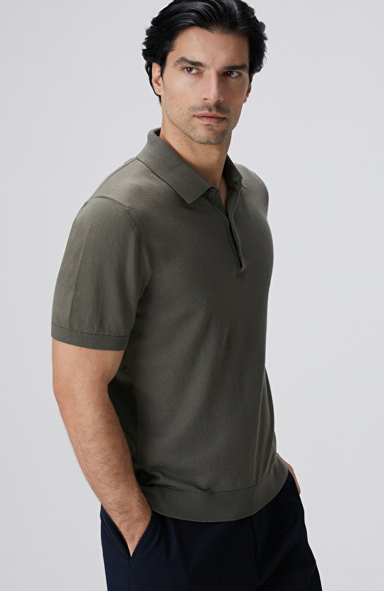 Haki Basic Triko Kazak