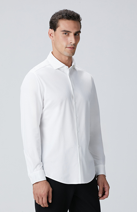 N-Tech Beyaz Örme Gömlek