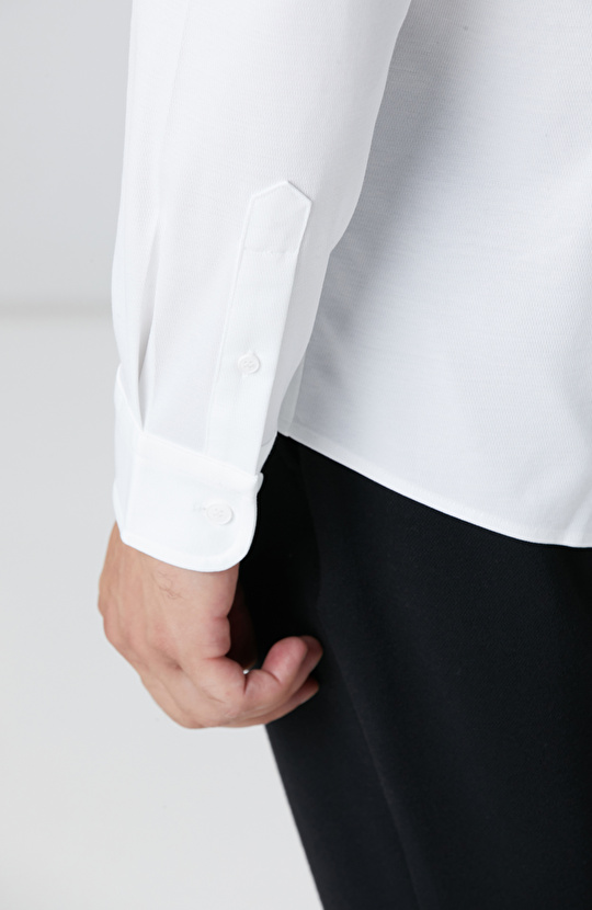 N-Tech Beyaz Örme Gömlek