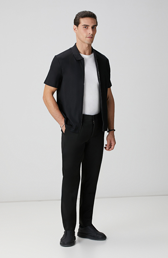 N-Tech Siyah Fermuarlı Örme Gömlek