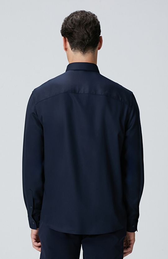 Lacivert Lyocell Gömlek