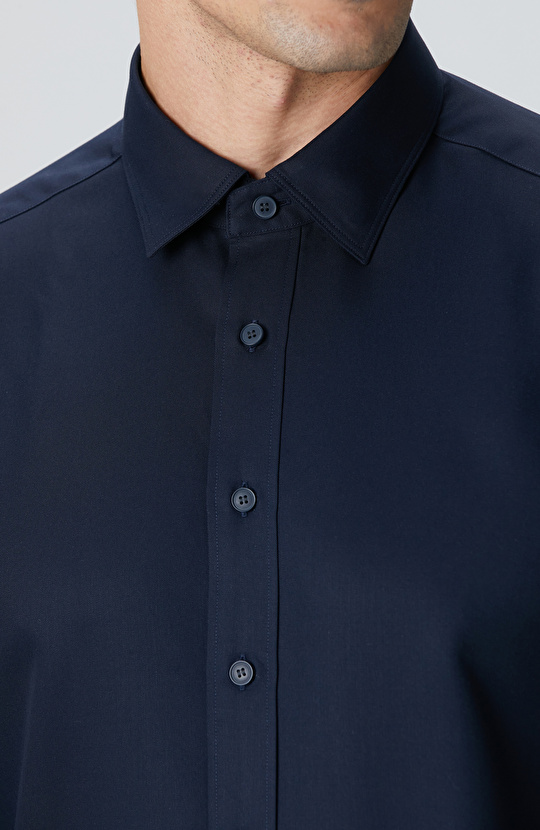 Lacivert Lyocell Gömlek