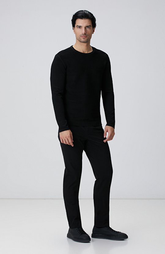 N-Tech Siyah Jakarlı Kazak