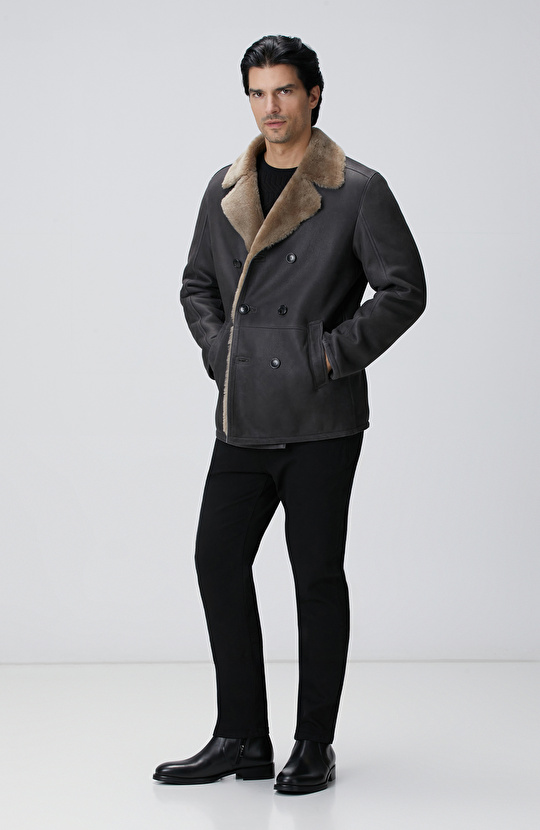 Kahverengi Yün Karışımlı Kazak