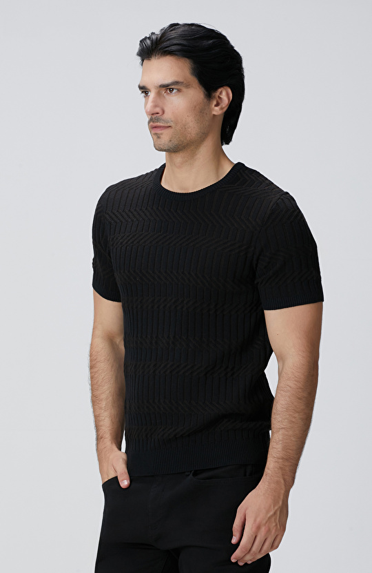 Kahverengi Yün Karışımlı Kazak