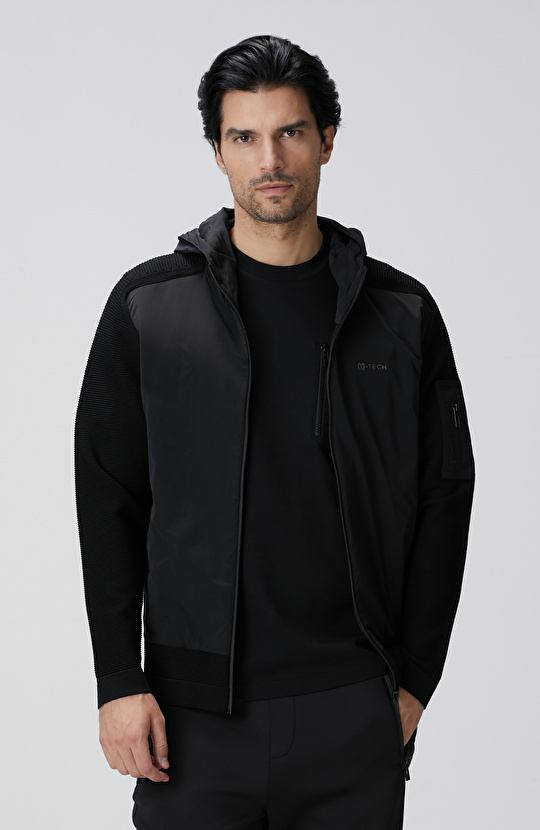 N-Tech Siyah Scuba Detaylı Triko Mont