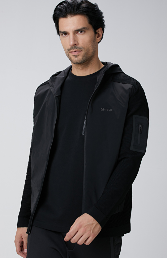 N-Tech Siyah Scuba Detaylı Triko Mont