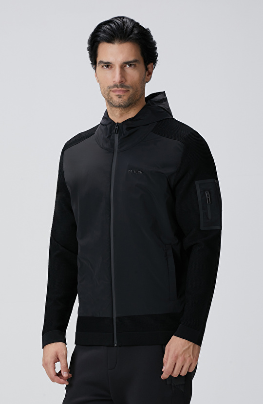 N-Tech Siyah Scuba Detaylı Triko Mont