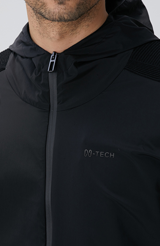 N-Tech Siyah Scuba Detaylı Triko Mont