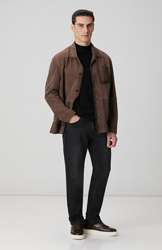 Siyah Yarım Balıkçı Yaka Kazak