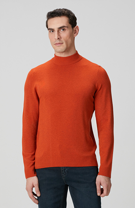 Karamel Yarım Balıkçı Yaka Kazak