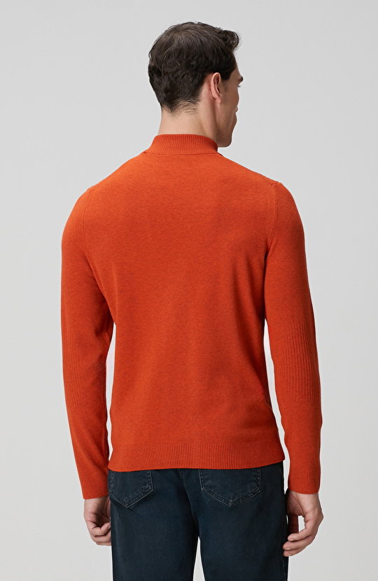 Karamel Yarım Balıkçı Yaka Kazak