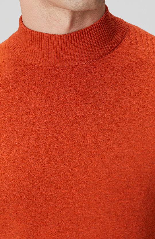 Karamel Yarım Balıkçı Yaka Kazak