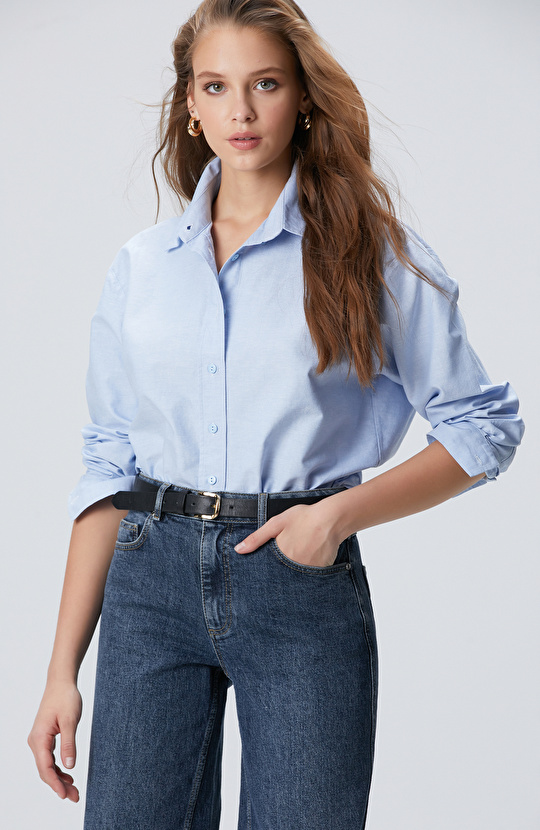 Açık Mavi Oxford Gömlek