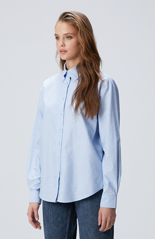 Açık Mavi Oxford Gömlek