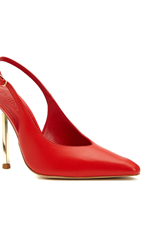 Kırmızı Deri Topuklu Ayakkabı