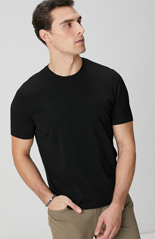 Siyah Basic Triko Kazak